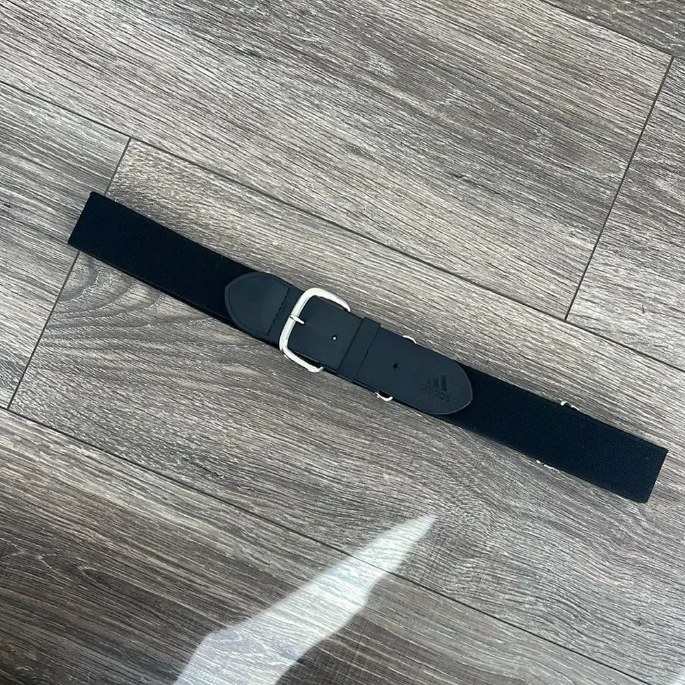 adidas Black Elastic Women's Belt with Silver Buckle